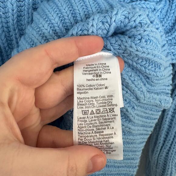 J. Crew Heritage cotton fisherman crewneck sweater Small Blue - Picture 5 of 6